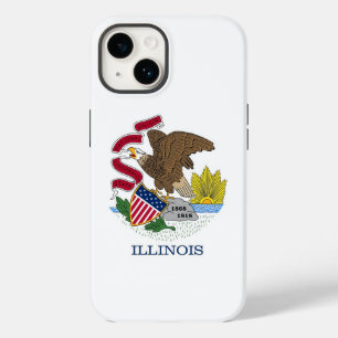 Patriotic Apple iPhone 14 Case-Mate, Illinois flag Case-Mate iPhone 14 Case