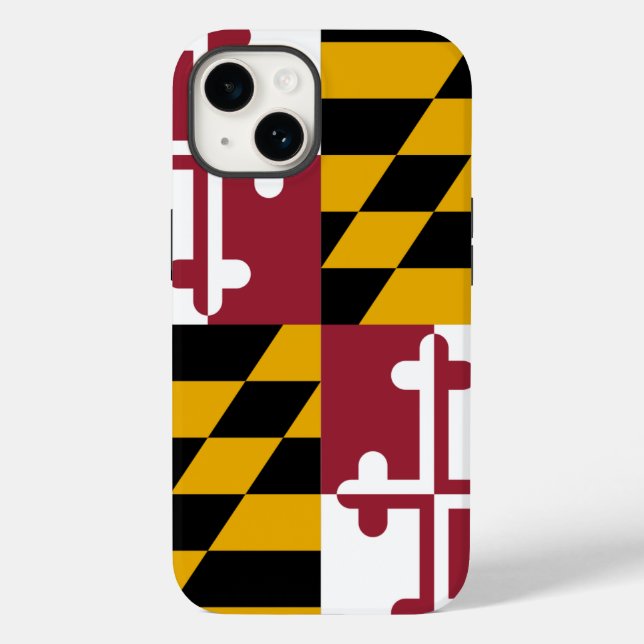 Patriotic Apple iPhone 14 Case-Mate, Maryland flag Case-Mate iPhone Case (Back)
