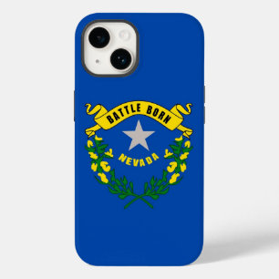 Patriotic Apple iPhone 14 Case-Mate, Nevada Flag Case-Mate iPhone 14 Case