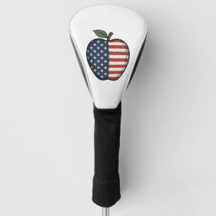 Patriotic Apple Vintage Engraving Vector Design_1 Golf Head Cover