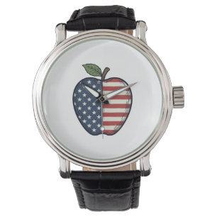 Patriotic Apple Vintage Engraving Vector Design_1 Watch