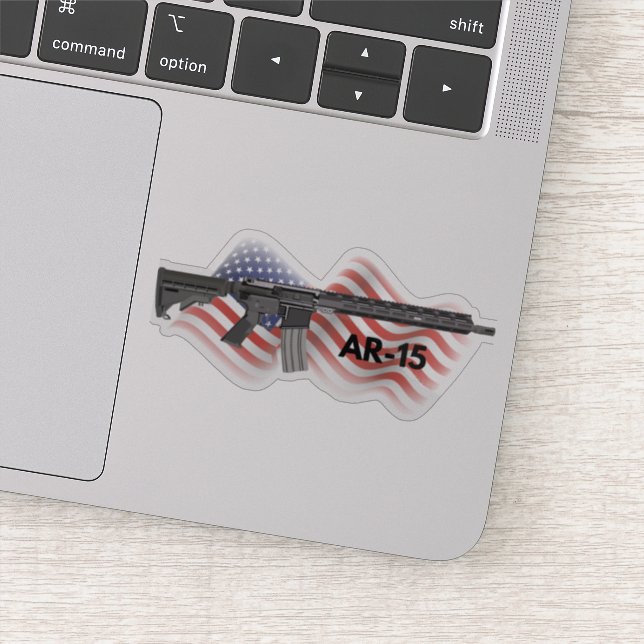 Patriotic AR-15 Semi-automatic Rifle Sticker (Detail)
