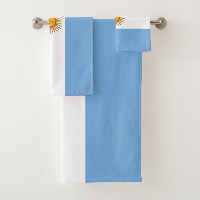 Patriotic Argentinian Flag Bath Towel Set (Insitu)