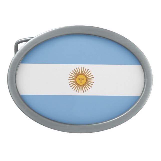 Patriotic Argentinian Flag Belt Buckle (Front)