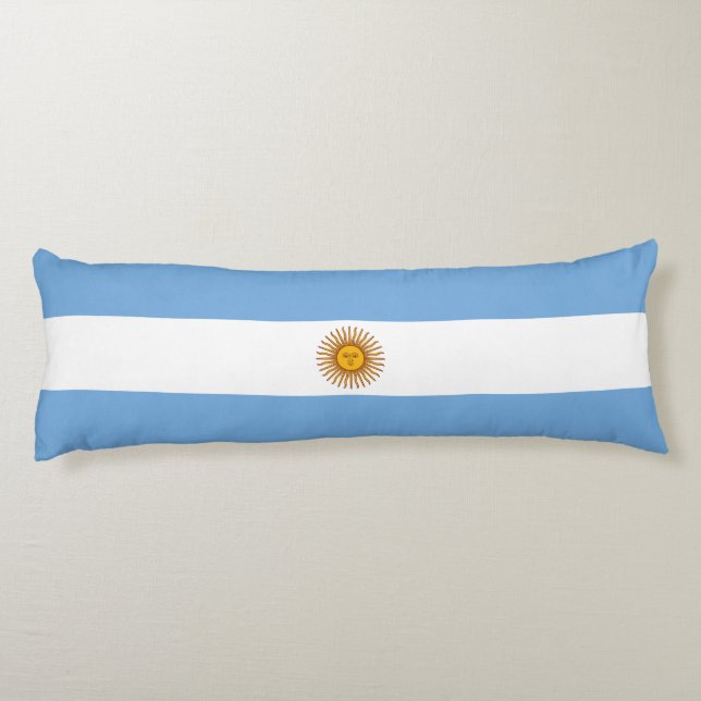 Patriotic Argentinian Flag Body Pillow (Back)