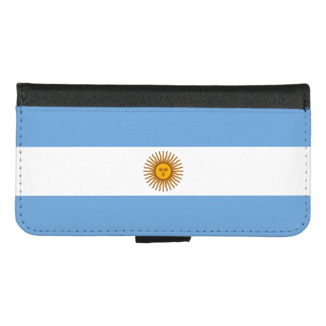 Patriotic Argentinian Flag iPhone Wallet Case (Front (Horizontal))