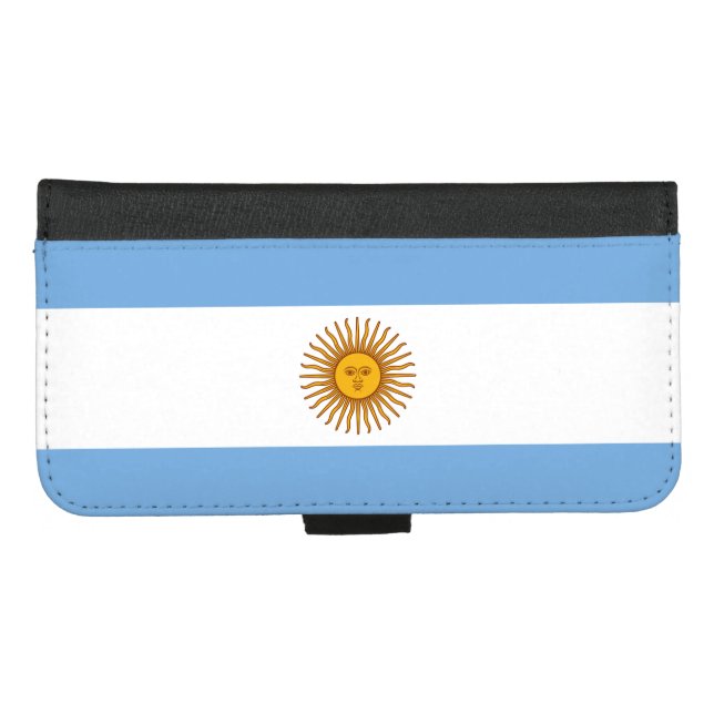 Patriotic Argentinian Flag iPhone Wallet Case (Front (Horizontal))