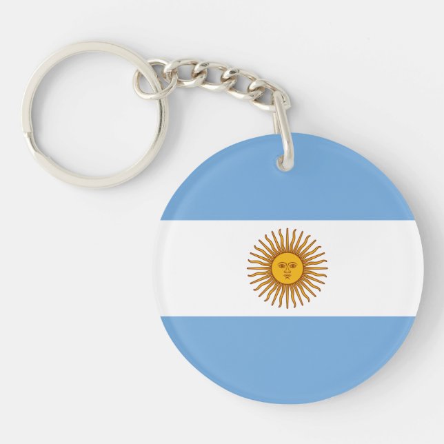Patriotic Argentinian Flag Keychain (Front)
