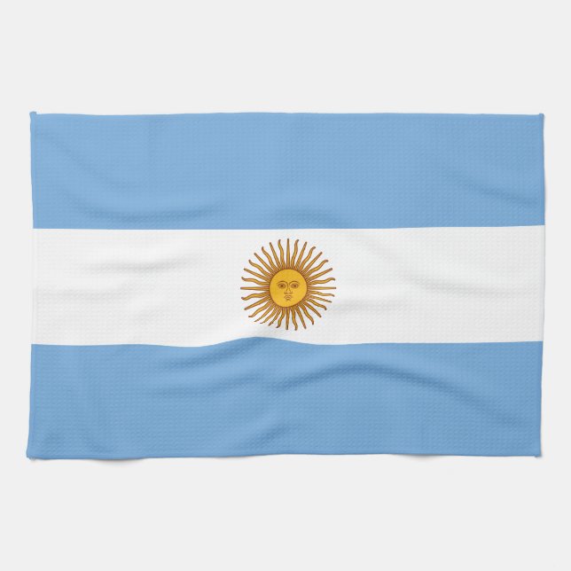Patriotic Argentinian Flag Kitchen Towel (Horizontal)