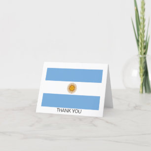 Patriotic Argentinian Flag Letterpress Thank You Card