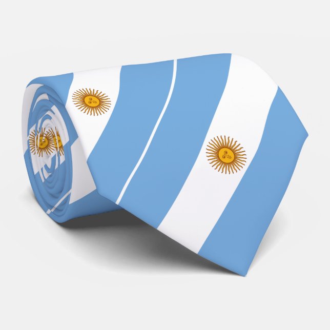 Patriotic Argentinian Flag Neck Tie (Rolled)