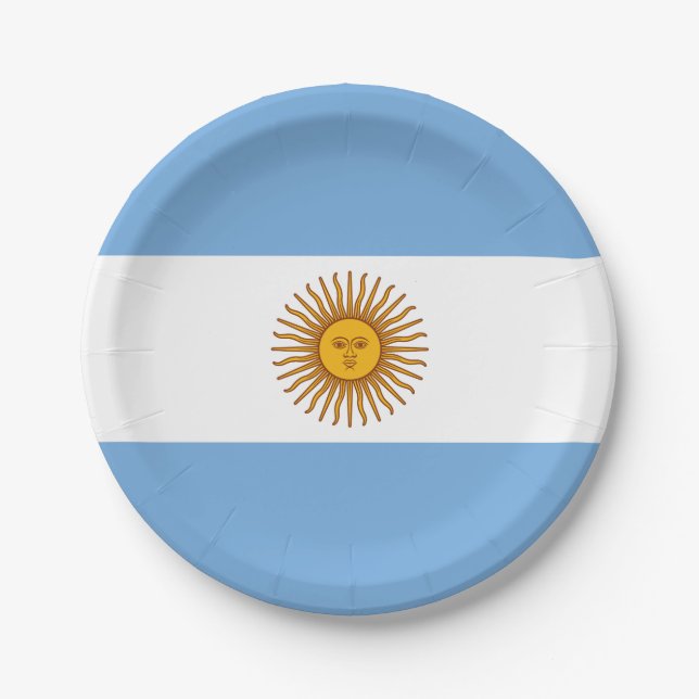 Patriotic Argentinian Flag Paper Plates (Front)