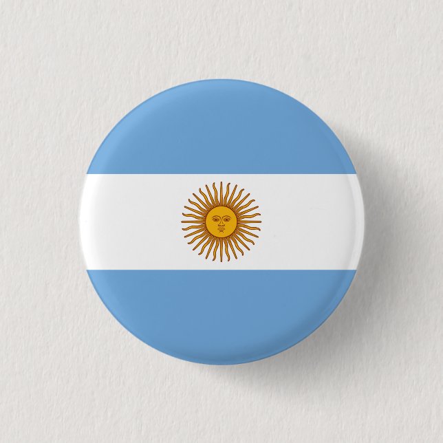 Patriotic Argentinian Flag Pinback Button (Front)
