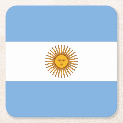 Patriotic Argentinian Flag Square Paper Coaster