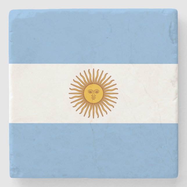 Patriotic Argentinian Flag Stone Coaster (Front)