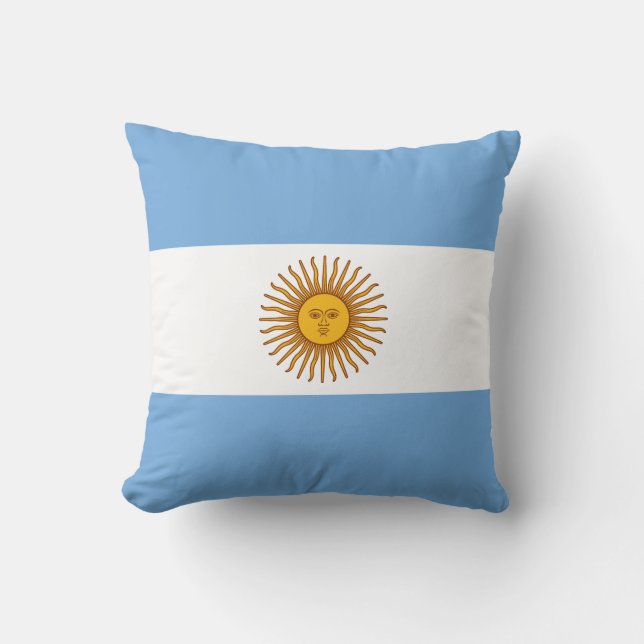 Patriotic Argentinian Flag Throw Pillow (Front)