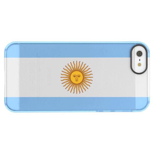 Patriotic Argentinian Flag Uncommon iPhone Case (Back Horizontal)