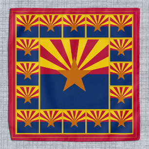 Patriotic Arizona Flag Bandana, RED fashion USA Bandana
