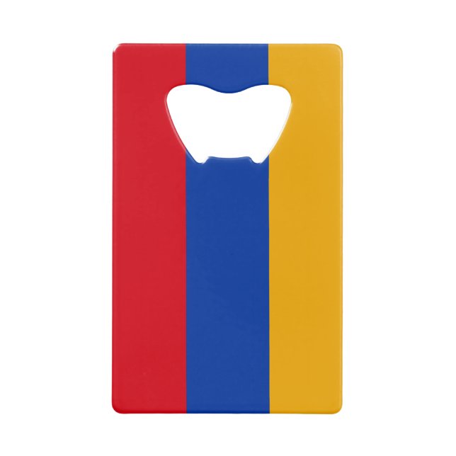 Patriotic Armenian Flag Credit Card Bottle Opener (Front)