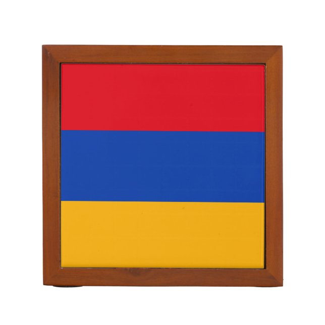 Patriotic Armenian Flag Desk Organizer (Front)