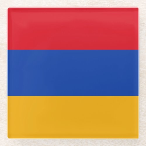 Patriotic Armenian Flag Glass Coaster