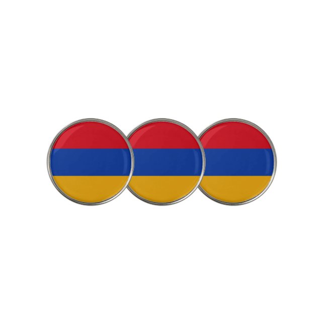 Patriotic Armenian Flag Golf Ball Marker (3 Up)