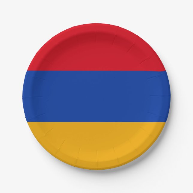 Patriotic Armenian Flag Paper Plates (Front)