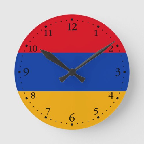 Patriotic Armenian Flag Round Clock
