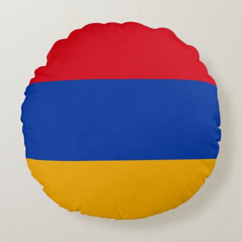 Patriotic Armenian Flag Round Pillow