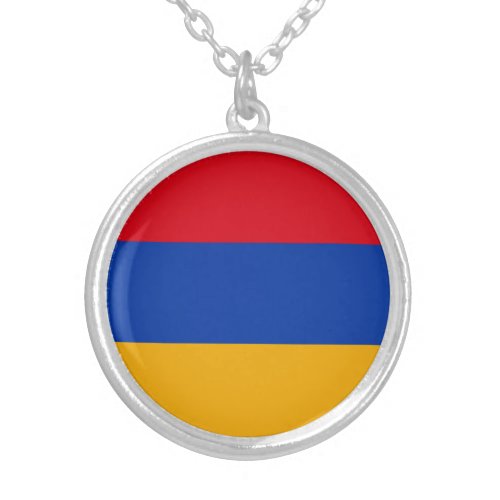 Patriotic Armenian Flag Silver Plated Necklace
