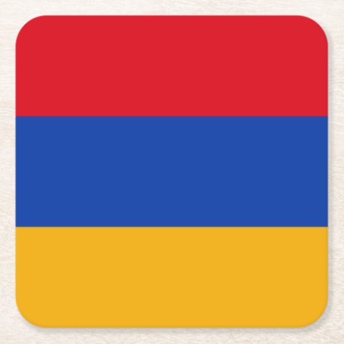 Patriotic Armenian Flag Square Paper Coaster