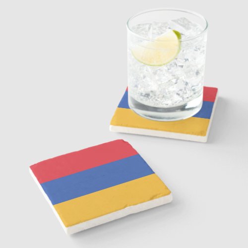 Patriotic Armenian Flag Stone Coaster