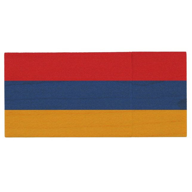 Patriotic Armenian Flag Wood Flash Drive (Front)