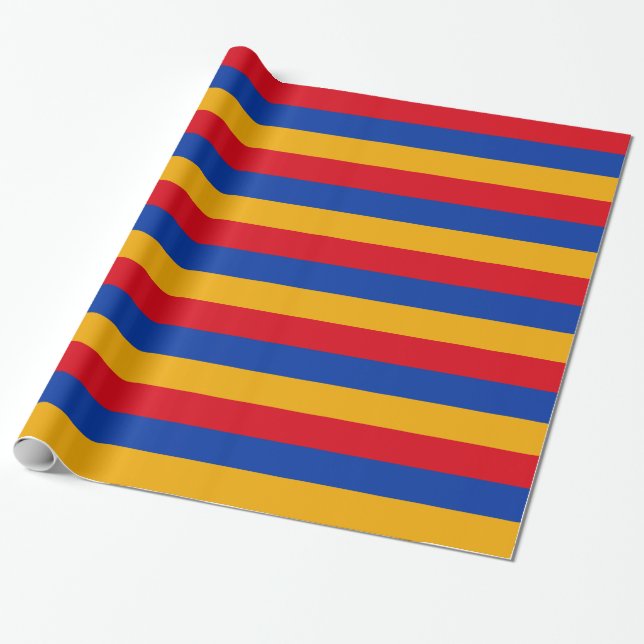 Patriotic Armenian Flag Wrapping Paper (Unrolled)