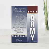 Patriotic Army Troop Support Card for son