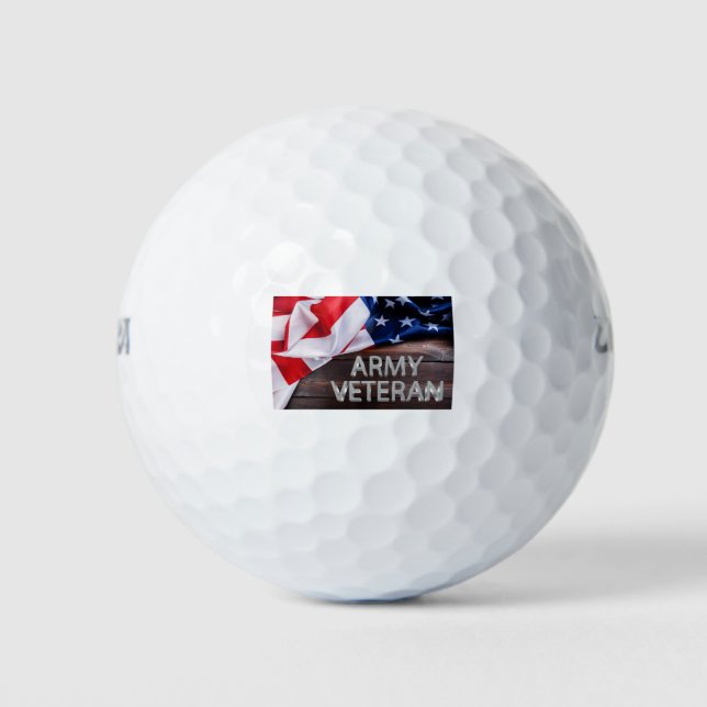 Patriotic “Army Veteran” Golf Balls (Front)