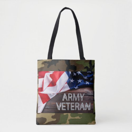 Patriotic Army Veteran Tote Bag