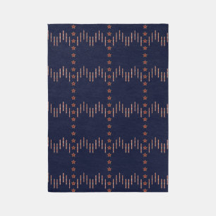 Patriotic Art Deco - Red Ivory on Navy Blue v4 Rug