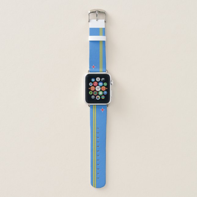 Patriotic Aruba Flag Apple Watch Band (Front)