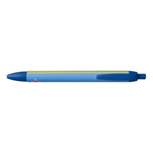 Patriotic Aruba Flag Black Ink Pen