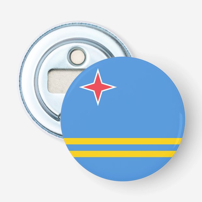 Patriotic Aruba Flag Bottle Opener (Front)