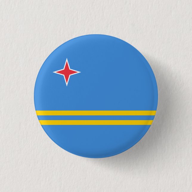 Patriotic Aruba Flag Button (Front)