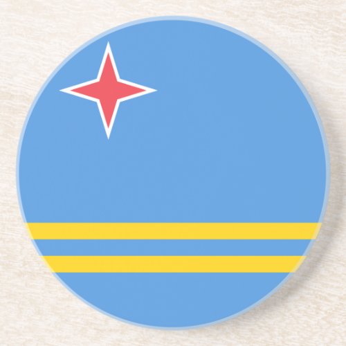 Patriotic Aruba Flag Coaster