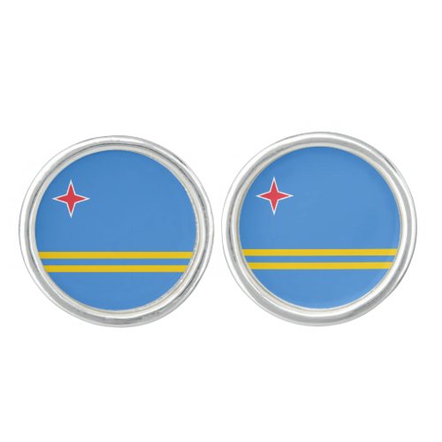 Patriotic Aruba Flag Cufflinks