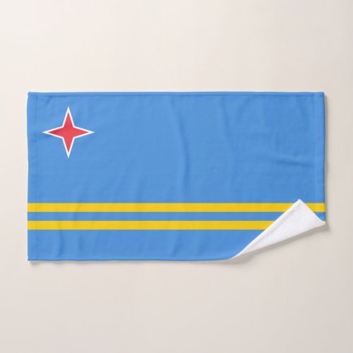Patriotic Aruba Flag Hand Towel