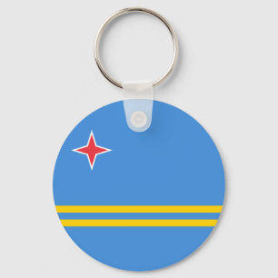 Patriotic Aruba Flag Keychain