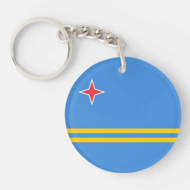 Patriotic Aruba Flag Keychain (Front)