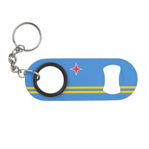 Patriotic Aruba Flag Keychain Bottle Opener