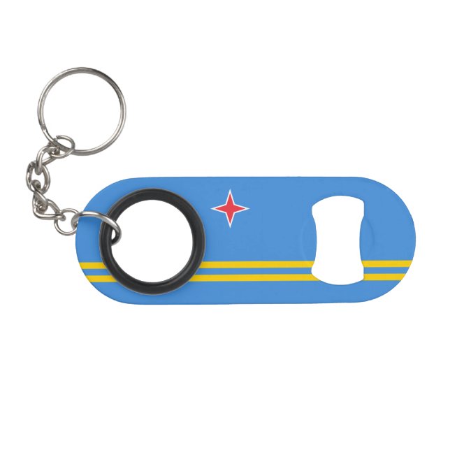 Patriotic Aruba Flag Keychain Bottle Opener (Front (Horizontal))
