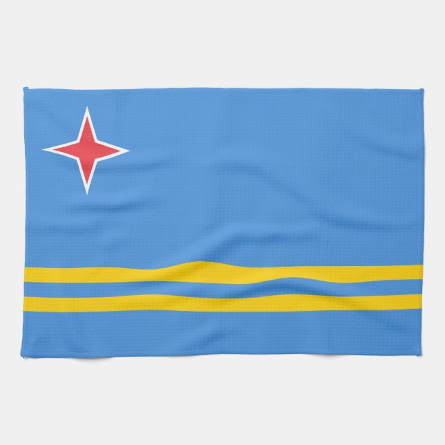 Patriotic Aruba Flag Kitchen Towel (Horizontal)